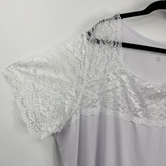 Jessica London Lace Short Sleeve Tee Plus size 30/32 White Short Sleeves - Picture 8 of 9